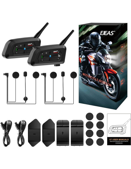 Intercomunicador Bluetooth EJEAS V7 para Motocicleta 1200m Intercomunicador Bluetooth EJEAS V7 para Motocicleta 1200m