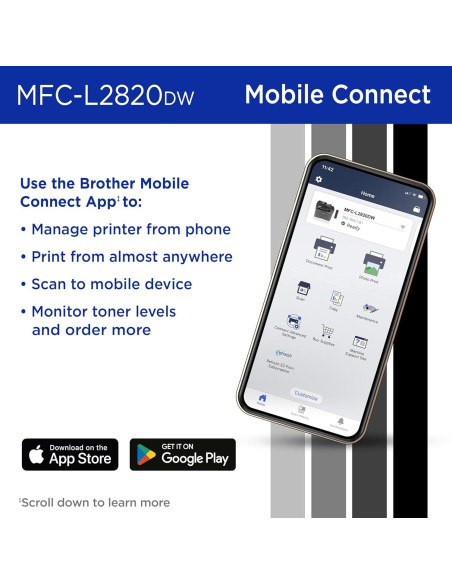 Impresora Láser Monocromática Brother MFC-L2820DW 4-en-1 Impresora Láser Monocromática Brother MFC-L2820DW 4-en-1
