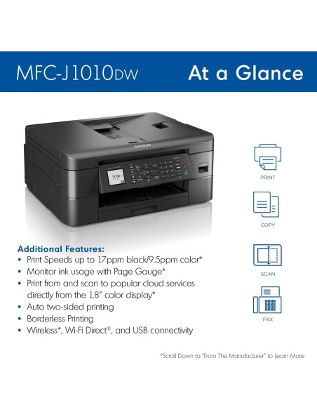 Impresora Brother MFC-J10 3-en-1 Inalámbrica Color 9.5 ppm Impresora Brother MFC-J10 3-en-1 Inalámbrica Color 9.5 ppm