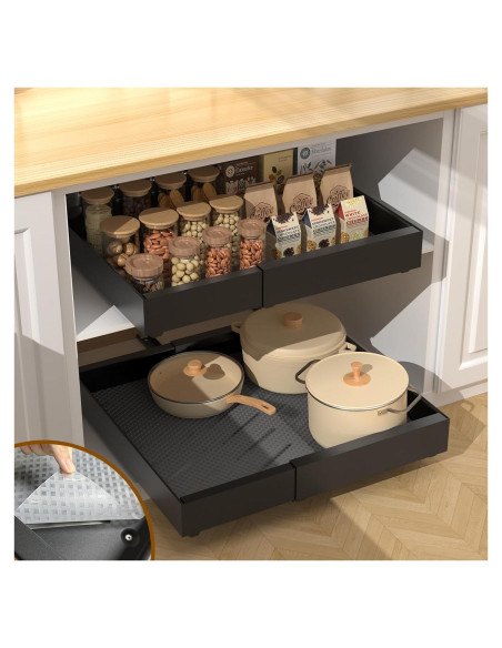Cajón Extraíble Getsrichfc 42.67 cm Negro Ajustable Cajón Extraíble Getsrichfc 42.67 cm Negro Ajustable