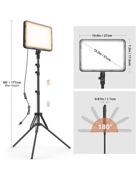 Kit de Iluminación LED Kmasic 2 Luces con Trípode 160cm 15W Kit de Iluminación LED Kmasic 2 Luces con Trípode 160cm 15W