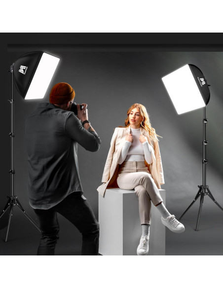 Kit de Iluminación Softbox NiceVeedi 40.64 cm con Trípode 160 cm Kit de Iluminación Softbox NiceVeedi 40.64 cm con Trípode 160 cm