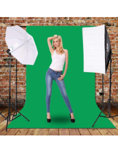 Kit de Iluminación Fotográfica Kshioe con Softbox 900W y Soporte 2x3m 2