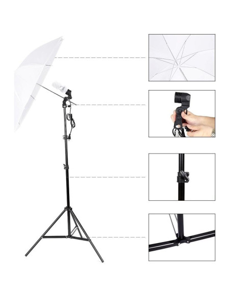 Kit de Iluminación Fotográfica Kshioe con Softbox 900W y Soporte 2x3m Kit de Iluminación Fotográfica Kshioe con Softbox 900W y Soporte 2x3m
