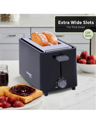 Tostadora 2 Rebanadas Courant Tacto Frío 750W Negro