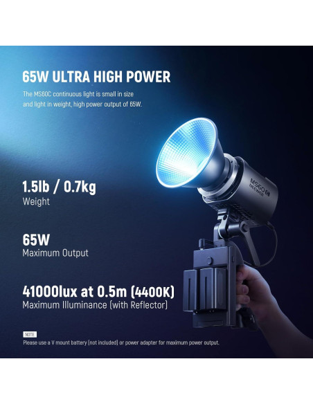 Luz de Video NEEWER MS60C RGBWW 65W 2700K-6500K 8300lux Luz de Video NEEWER MS60C RGBWW 65W 2700K-6500K 8300lux