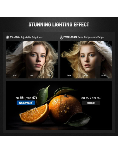 Luz de Video LED NEEWER CB60B 70W Bi Color 2700K-6500K Luz de Video LED NEEWER CB60B 70W Bi Color 2700K-6500K
