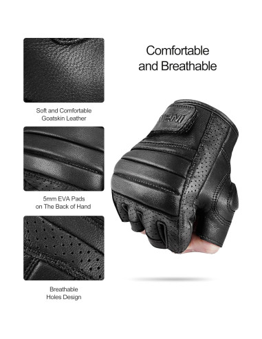 Guantes de Moto INBIKE de Piel de Cabra Transpirables XL