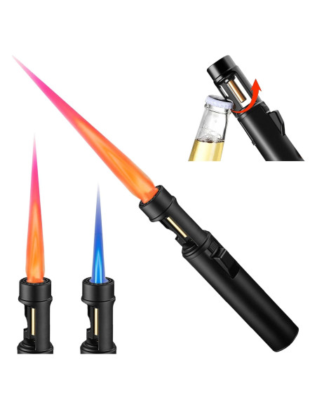 Encendedor de Antorcha ELCELC Recargable Butano Negro 18cm Encendedor de Antorcha ELCELC Recargable Butano Negro 18cm