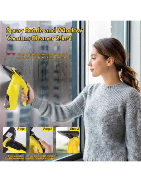 Aspiradora de Ventanas Eave Inalámbrica 200ml 1.07kg 40min Aspiradora de Ventanas Eave Inalámbrica 200ml 1.07kg 40min