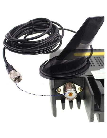 Antena Doble Banda Anysecu Estilo Aleta 136-470MHz con Adaptadores Antena Doble Banda Anysecu Estilo Aleta 136-470MHz con Adaptadores