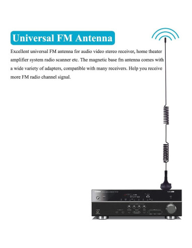 Antena FM Universal Fancasee Magnética 75 Ohm con Conectores