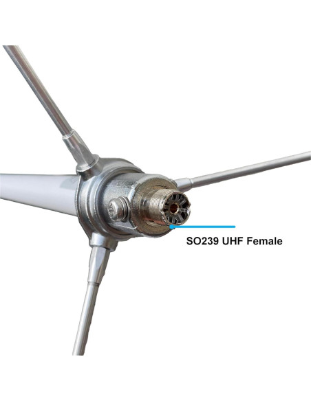 Antena Base GMRS FMUSER GR300 7.5 dBi Fibra de Vidrio Antena Base GMRS FMUSER GR300 7.5 dBi Fibra de Vidrio
