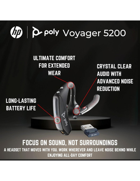 Conjunto Auriculares Poly Voyager 5200 UC + Altavoz Sync 40 Conjunto Auriculares Poly Voyager 5200 UC + Altavoz Sync 40