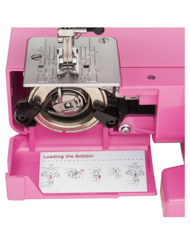 Máquina de Coser Janome Sorbete Rosa 15 Puntos Estructura Metal