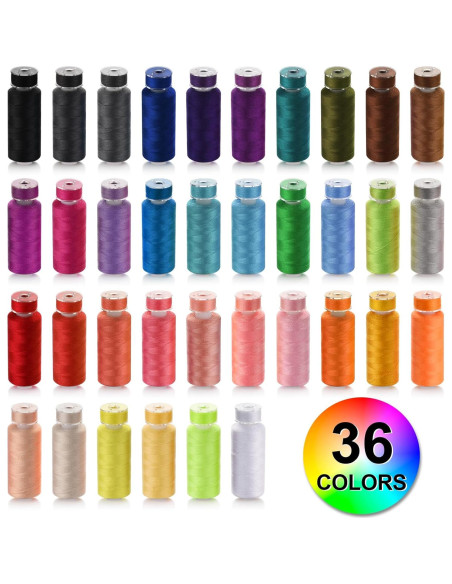 Kit de Hilo de Coser Eoehro 72 Piezas 36 Colores Poliester Kit de Hilo de Coser Eoehro 72 Piezas 36 Colores Poliester
