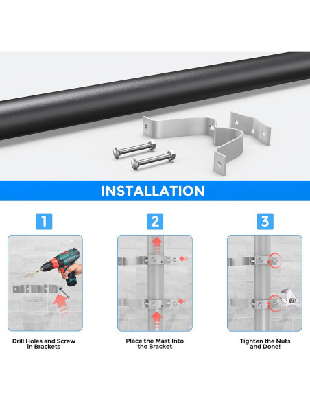 Soporte de Pared para Antena de TV Levendor - 2 Piezas Ajustable Soporte de Pared para Antena de TV Levendor - 2 Piezas Ajustable