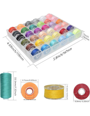 Juego de Hilos de Coser BDS-HOME 36 Colores 503.5m Poliester