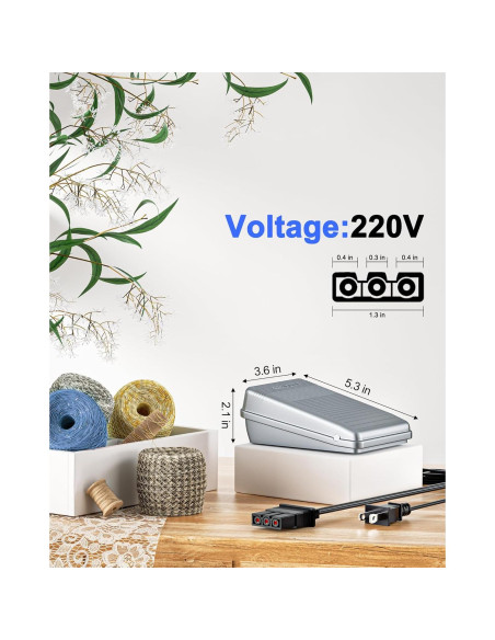 Pedal de Máquina de Coser VHBW Compatible Brother J00360051 Pedal de Máquina de Coser VHBW Compatible Brother J00360051
