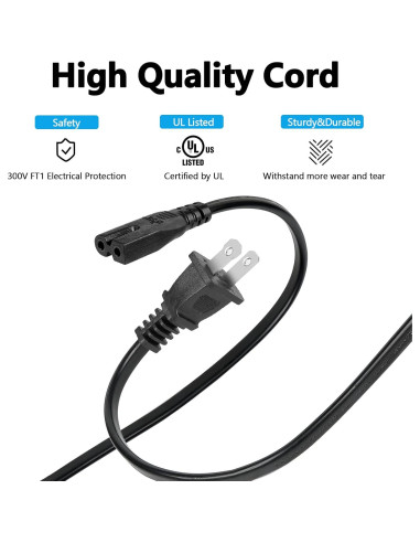 Cable de Alimentación 3.05m Olort Compatible con Singer, Brother, Pfaff