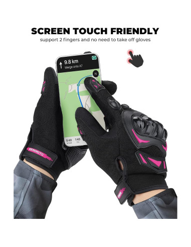 Guantes de Motocicleta KEMIMOTO L Rosa Transpirables