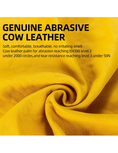 Guantes de Trabajo Laborsing de Cuero de Vaca XXL Oro