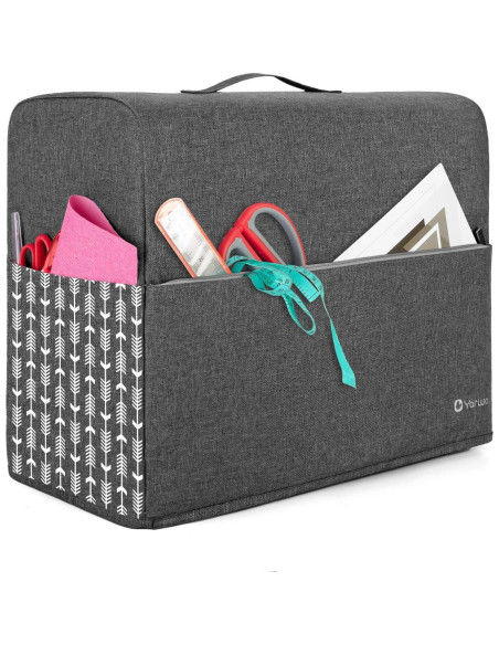 Funda para máquina de coser Yarwo gris con flecha 43x20x33cm Funda para máquina de coser Yarwo gris con flecha 43x20x33cm