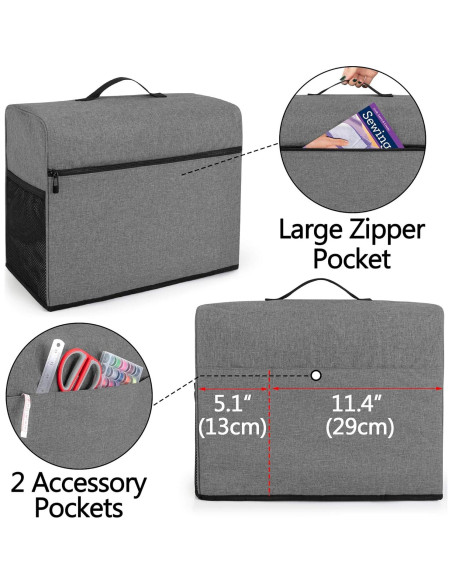 Funda Protectora CURMIO para Máquina de Coser Gris 42x20.6x33.4cm Funda Protectora CURMIO para Máquina de Coser Gris 42x20.6x33.4cm