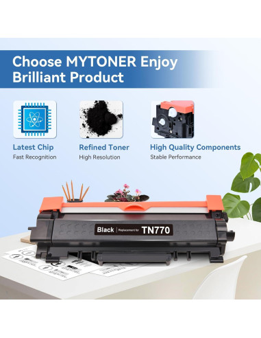 Tóner MYTONER TN-770 Compatible para Brother - 2-Pack 4500 Páginas