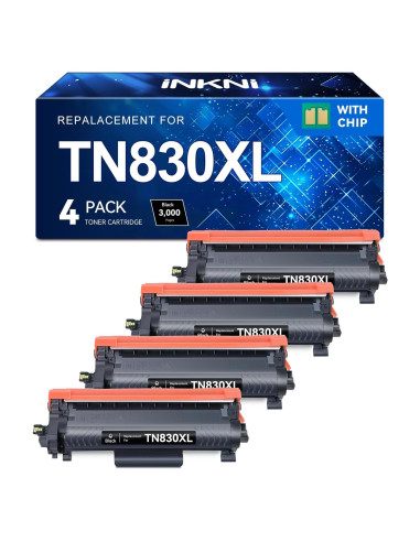 Cartuchos de Tóner INKNI TN830XL Compatibles para Brother - 4 Paquete