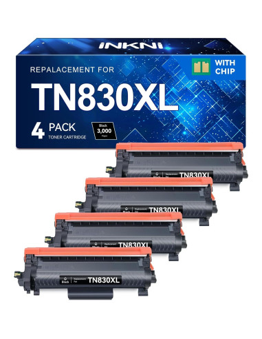 Cartuchos de Tóner INKNI TN830XL Compatibles para Brother - 4 Paquete