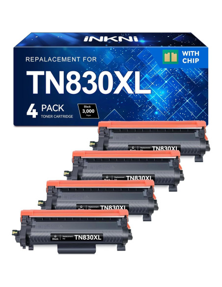 Cartuchos de Tóner INKNI TN830XL Compatibles para Brother - 4 Paquete Cartuchos de Tóner INKNI TN830XL Compatibles para Brother - 4 Paquete