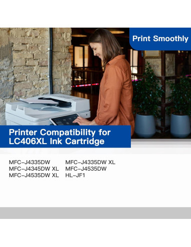 Cartucho de Tinta LC406XL Linkmay para Impresora Brother - Paquete de 4