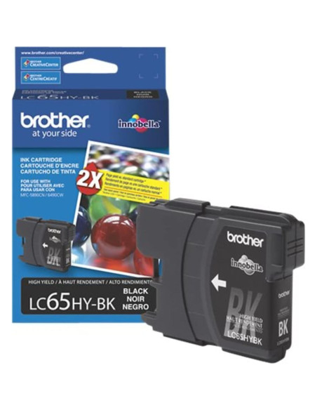 Cartucho de Tinta Negro Brother LC65HYBK 900 Páginas Cartucho de Tinta Negro Brother LC65HYBK 900 Páginas