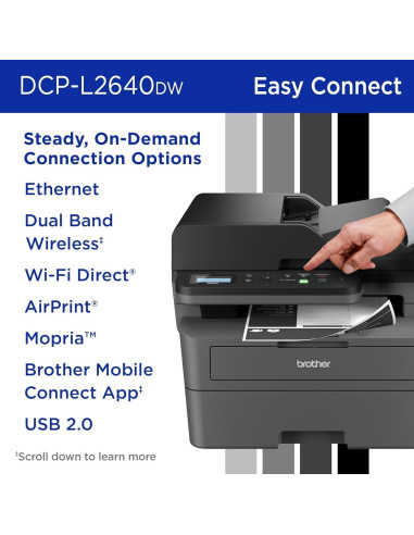 Impresora Láser Monocromática Brother DCP-L26 3-en-1 WiFi 36 ppm