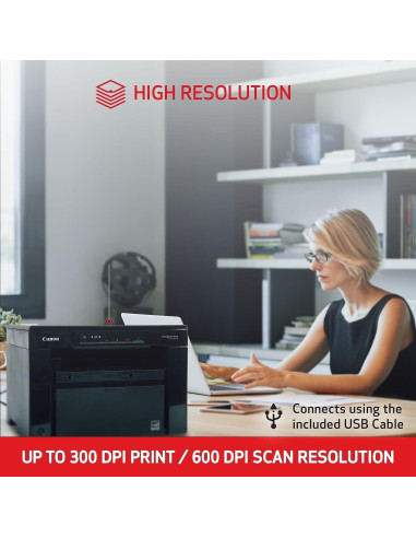 Impresora láser multifuncional Canon MF3010 VP - Escáner, Copiadora, 19 PPM