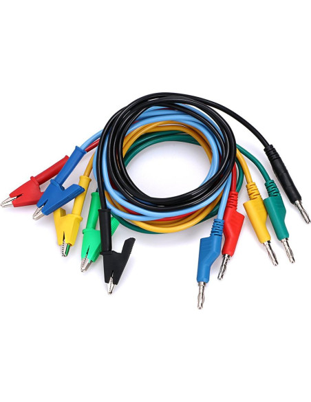 Cables de Prueba Sumnacon Banana a Clip Cocodrilo 1M 5PCS Cables de Prueba Sumnacon Banana a Clip Cocodrilo 1M 5PCS