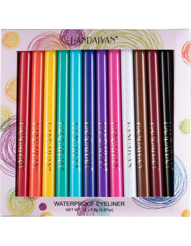 Set de Delineadores Líquidos Mate 12 Colores BestLand