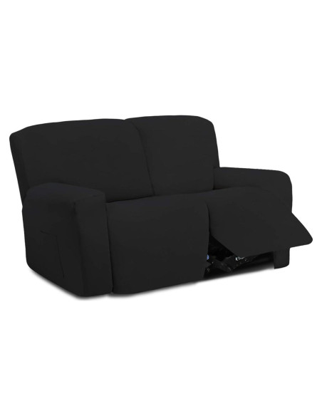 Funda de Sofá Recliner Easy-Going 6 Piezas Microfibra Negra Funda de Sofá Recliner Easy-Going 6 Piezas Microfibra Negra