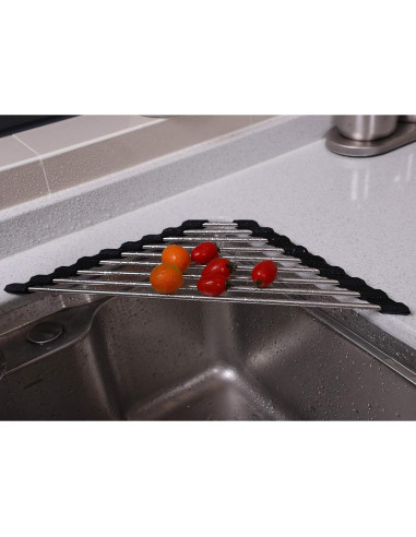Escurridor de Platos Plegable SHUYUE Acero Inoxidable Negro
