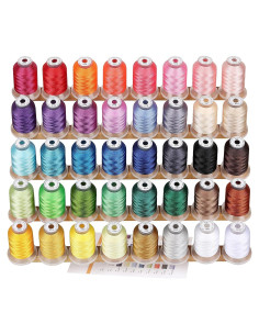 Kit de Hilo de Bordado de Máquina Poliester 40 Colores 500m Brothread