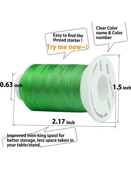 Kit de Hilo de Bordado Simthread 120 Colores Poliester 500m Kit de Hilo de Bordado Simthread 120 Colores Poliester 500m