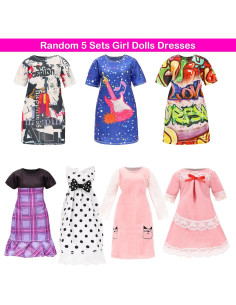 Ropa para muñecas Miunana 5 conjuntos moda 29.21 cm 2