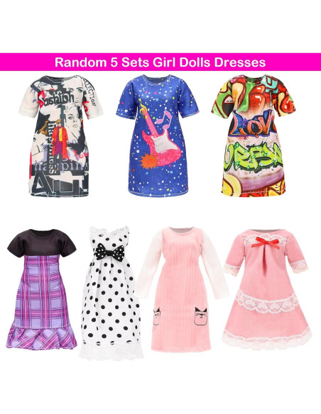 Ropa para muñecas Miunana 5 conjuntos moda 29.21 cm Ropa para muñecas Miunana 5 conjuntos moda 29.21 cm