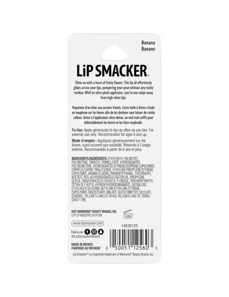 Aceite Labial Lip Smacker Plátano Ultra-Hidratante 12.7cm Aceite Labial Lip Smacker Plátano Ultra-Hidratante 12.7cm