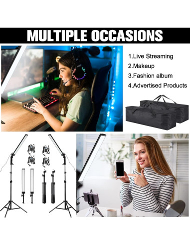 Kit de Iluminación LED Xuhal para Fotografía 4 Piezas 5500K