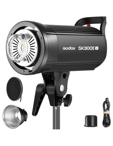 Estroboscopio Godox SK300II-V 300Ws con Kit de Reflector y LED