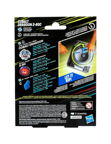 Beyblade X Cobalt Dragoon Lanzador Izquierda 2-60C Juguete Beyblade X Cobalt Dragoon Lanzador Izquierda 2-60C Juguete