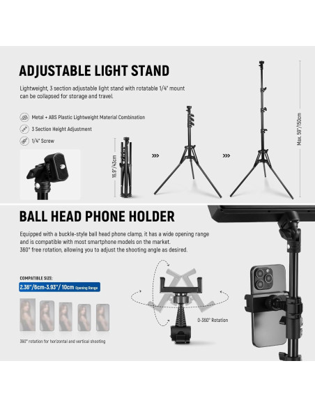 Kit de Luz LED Bi Color NEEWER BP300 con Trípode 150cm Kit de Luz LED Bi Color NEEWER BP300 con Trípode 150cm