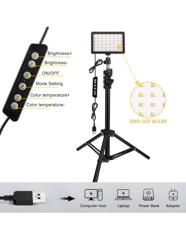 Kit de Iluminación LED Unicucp 2 Piezas Regulable 2400-6800K